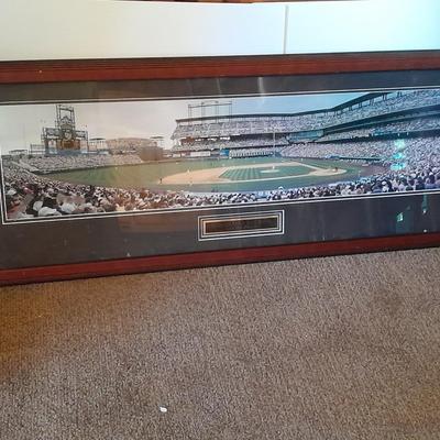 Large, framed Colorado Rockies Coors Field panoramic photo