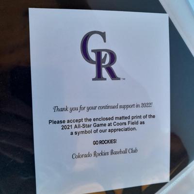 VIP - Colorado Rockies matted print of the 2021 All-Star Game at Coors field.
