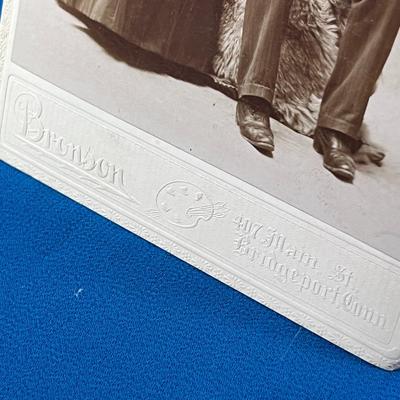 VINTAGE CABINET PHOTO OF COUPLE- CHECK OUT THOSE PUFFED SLEEVES!