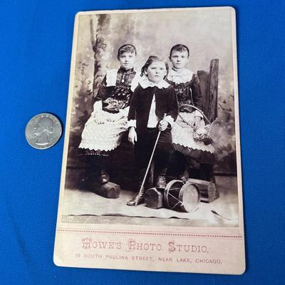 TURN OF THE CENTURY? CABINET PHOTO â€œHENRIETTA, BERTHA & ALBERTâ€ ON BACK