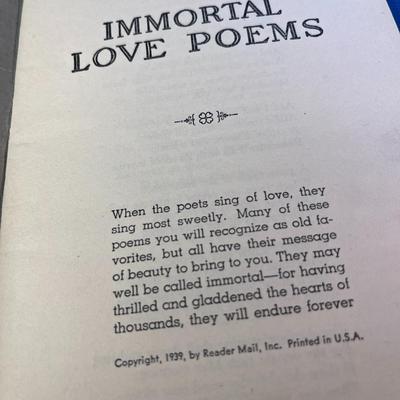1939 DESERET NEWS PUBLICATION â€œIMMORTAL LOVE POEMSâ€ 