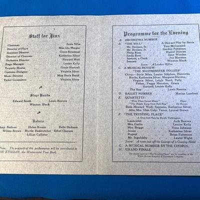 1922 WESTMINSTER COLLEGE â€œTHE COLLEGE JINXâ€ PROGRAM