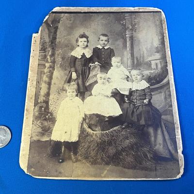 VINTAGE CABINET PHOTO OF 6 CHILDREN INCLUDING TWINS?