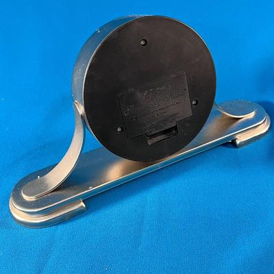 HANDSOME NICKEL FINISH SHELF CLOCK BY STERLING & NOBLE