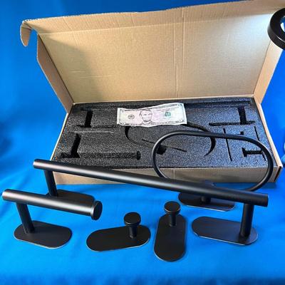 5 PC. SET NEW IN BOX MATTE BLACK BATHROOM HARDWARE 