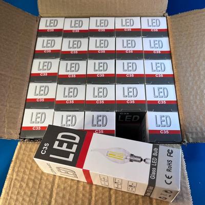 CASE OF LED â€œFLAME STYLEâ€ LIGHT BULBS FOR CHANDELIER OR SMALL LAMP