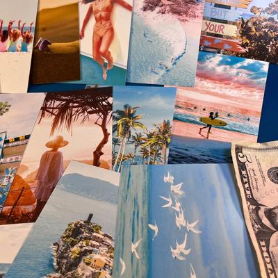 WALL COLLAGE KIT 50 CT. SEASIDE/BEACH THEME POSTCARD SIZE PICTURES