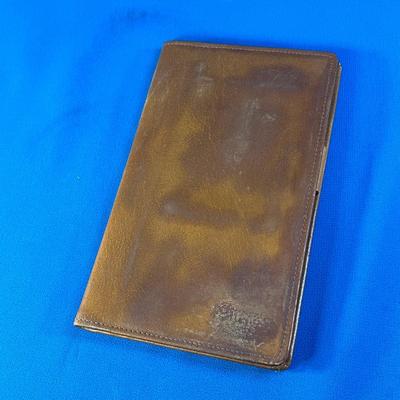 NEW BUFFALO CALF DISTRESSED-LOOK LEATHER WALLET/BILLFOLD w/ PEN