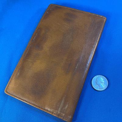 NEW BUFFALO CALF DISTRESSED-LOOK LEATHER WALLET/BILLFOLD w/ PEN