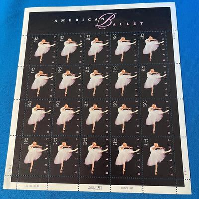 SHEET OF U.S. POSTAGE STAMPS â€œAMERICAN BALLETâ€ 32 CENTS