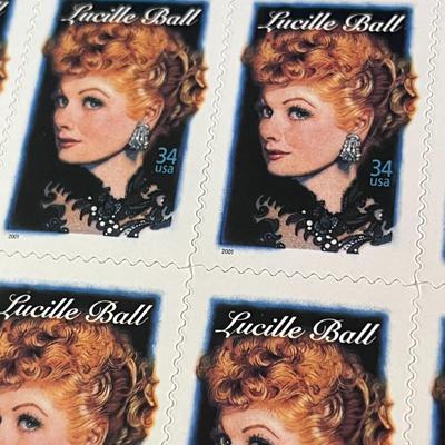 SHEET OF U.S. POSTAGE STAMPS â€œLEGENDS OF HOLLYWOOD-LUCILLE BALLâ€ 34 CENTS