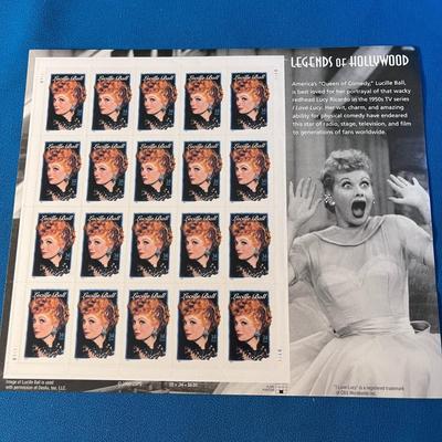 SHEET OF U.S. POSTAGE STAMPS â€œLEGENDS OF HOLLYWOOD-LUCILLE BALLâ€ 34 CENTS