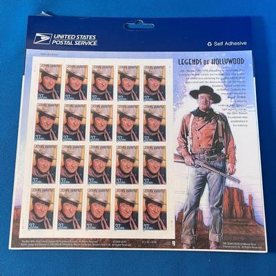 PKG. OF U.S. POSTAGE STAMPS â€œLEGENDS OF HOLLYWOOD-JOHN WAYNEâ€ 37 CENTS