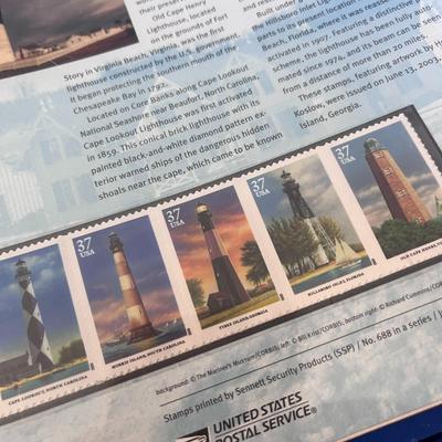 COMMEMORATIVE PKG. U.S. POSTAGE STAMPS â€œSOUTHEASTERN LIGHTHOUSESâ€