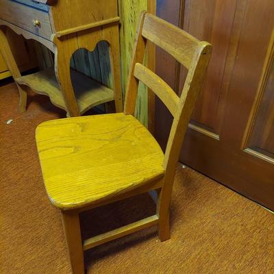 Vintage Secretary Desk and Solid Wood Chair (K-BBL)