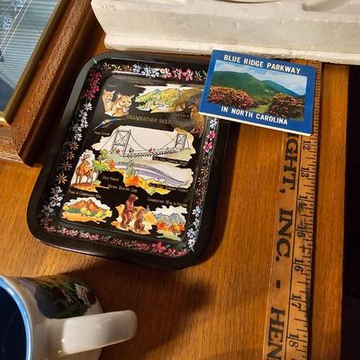 Topography Map, Artist Signed WNC Books & Pottery (O-JS)