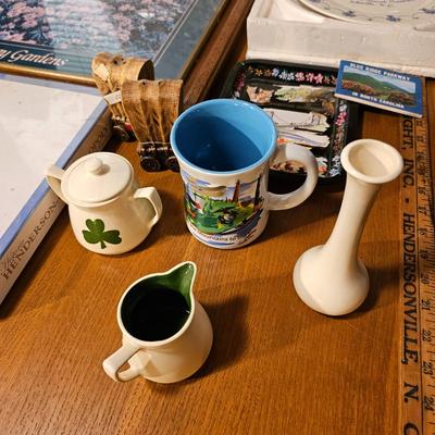 Topography Map, Artist Signed WNC Books & Pottery (O-JS)