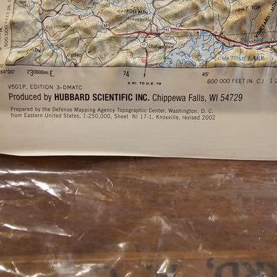 Topography Map, Artist Signed WNC Books & Pottery (O-JS)