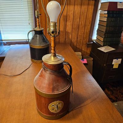 Two Metal Milk Can Lamps  (O-JS)