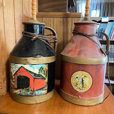 Two Metal Milk Can Lamps  (O-JS)