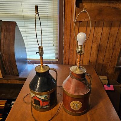 Two Metal Milk Can Lamps  (O-JS)