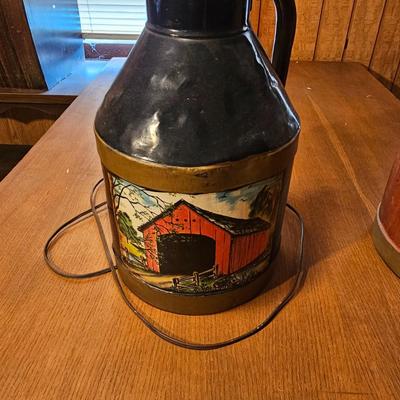 Two Metal Milk Can Lamps  (O-JS)