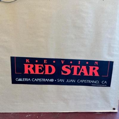 Kevin Red Star Poster Framed