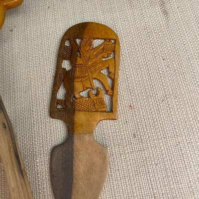 Vintage Wooden Salad Tongs and Utensils