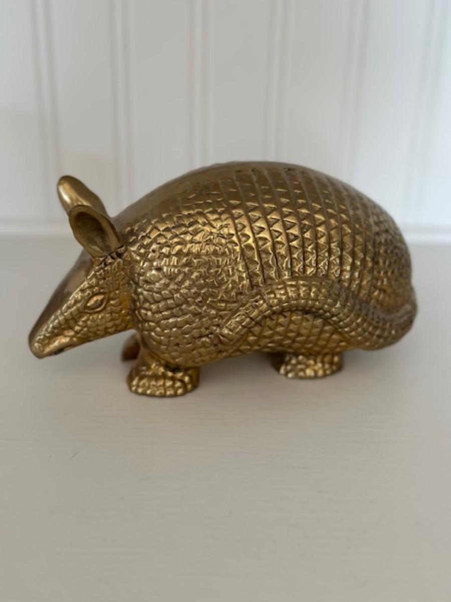 Vintage Brass Armadillo 7"