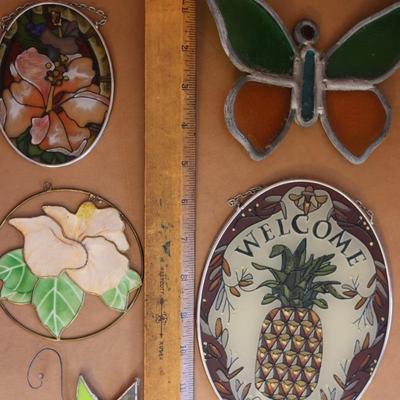 Stained Glass Window Panels - (5) Total