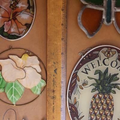 Stained Glass Window Panels - (5) Total