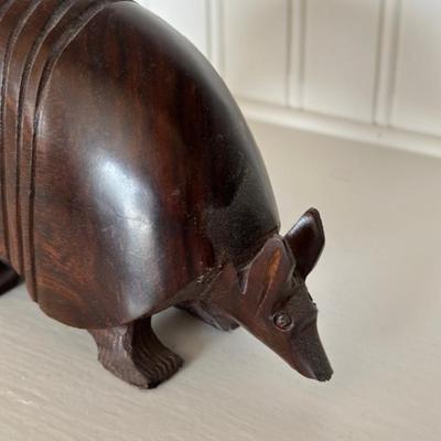 Hand Carved Wood Armadillo