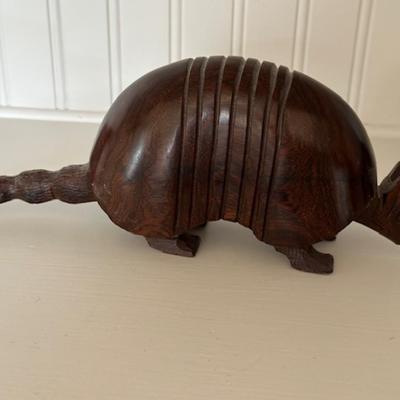 Hand Carved Wood Armadillo