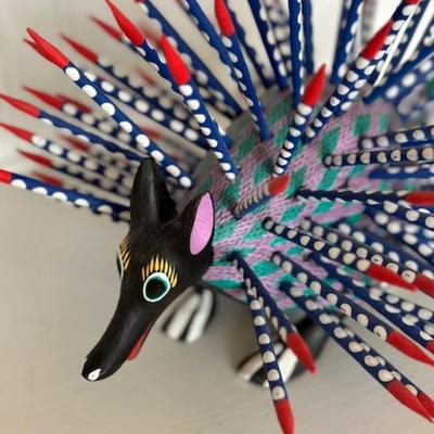Hand Painted Wood Porcupine