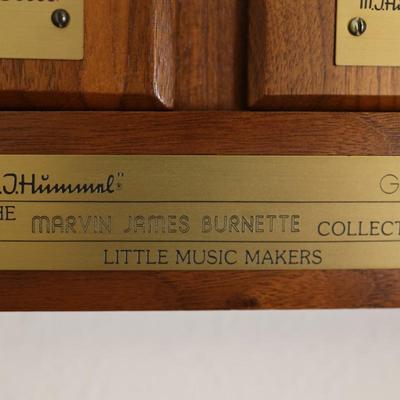Vintage Hummel Goebel 1984-1987 "Little Music Makers" 4 Plates W / Wooden Frame
