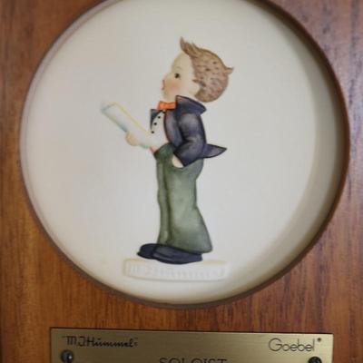 Vintage Hummel Goebel 1984-1987 "Little Music Makers" 4 Plates W / Wooden Frame