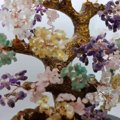 Multi-Gemstone Bonsai Tree of Life with 1,251 Natural Gemstones W/ Tag