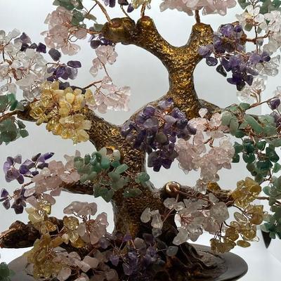 Multi-Gemstone Bonsai Tree of Life with 1,251 Natural Gemstones W/ Tag