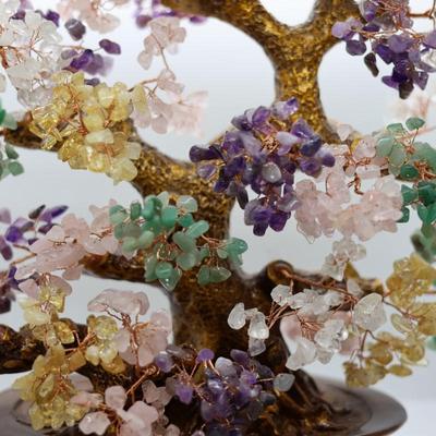 Multi-Gemstone Bonsai Tree of Life with 1,251 Natural Gemstones W/ Tag