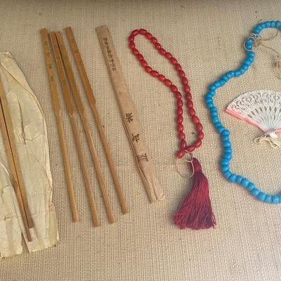 Vintage Chop Stix and Wooden Beads