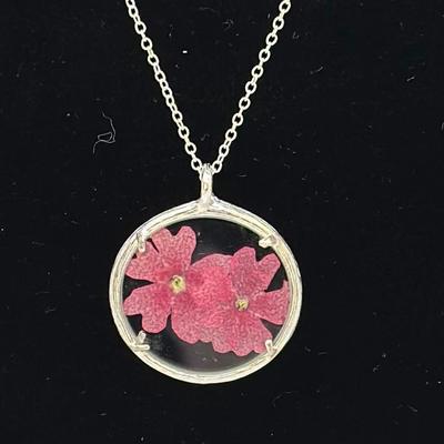 Catherin Weitzman Handmade Necklace w/Pink Flowers