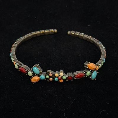 Turquoise and coral gem bracelet