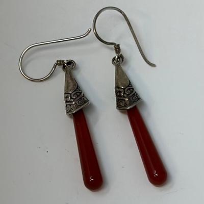 Carnelian Earrings - Red