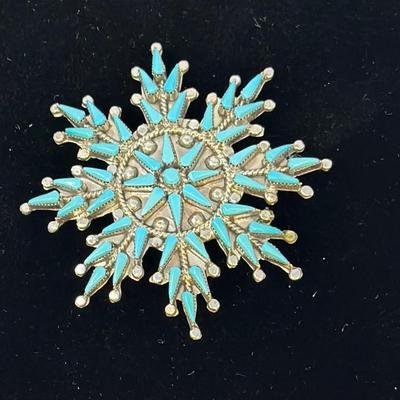 Turquoise and Sterling Silver Star Pendant