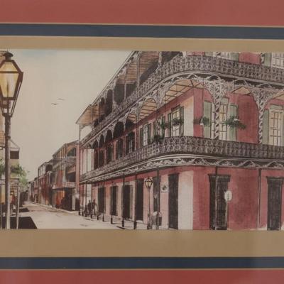 Framed French Quarter New Orleans Vintage 1975, By: A.Dedlila