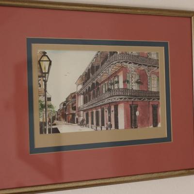 Framed French Quarter New Orleans Vintage 1975, By: A.Dedlila