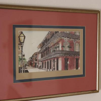 Framed French Quarter New Orleans Vintage 1975, By: A.Dedlila
