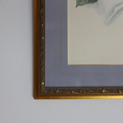 Signed Mary Bertrand Large Framed Watercolor Print