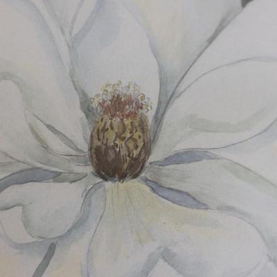 Signed Mary Bertrand Large Framed Watercolor Print