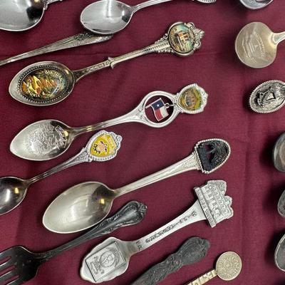 Vintage Wooden Souvenir Spoon Display Holder With Spoons